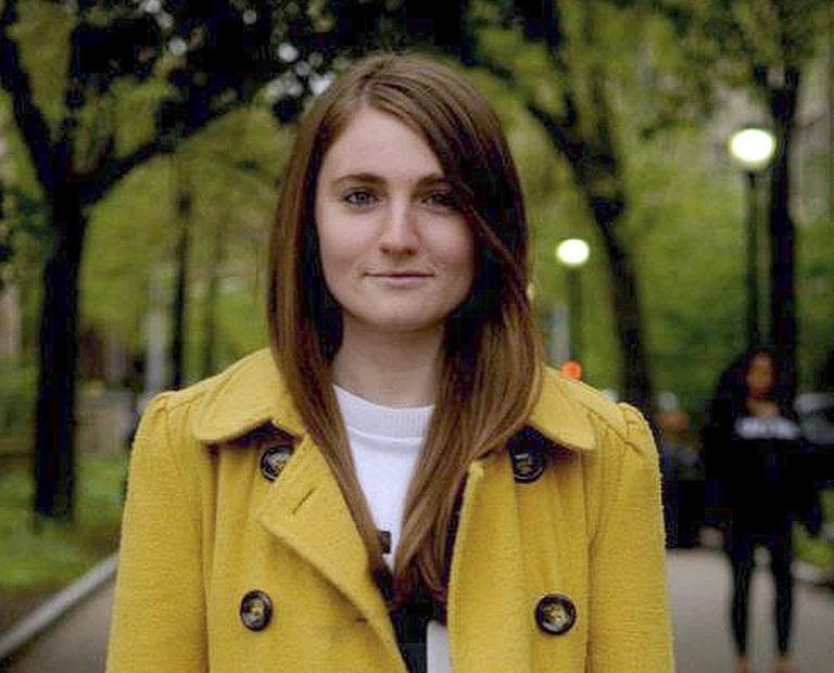 Marina Keegan, of Wayland, on the Yale University campus (AP/Keegan Family)