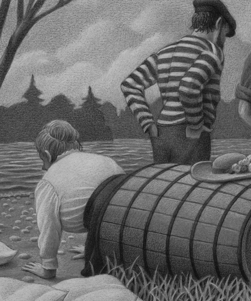 Taylor gets into her barrel. (Houghton Mifflin Harcourt Children's Book Group)