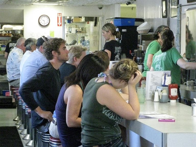 Becky's Diner, on Commercial Street in Portland, Maine, draws lots of locals for breakfast. (Fred Thys/WBUR)