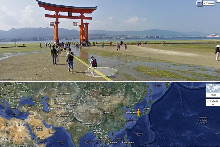 Itsukushima Shinto Shrine, Japan. (Google Maps)
