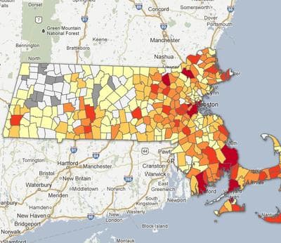 Map: Lyme Disease Cases In Mass., By Town