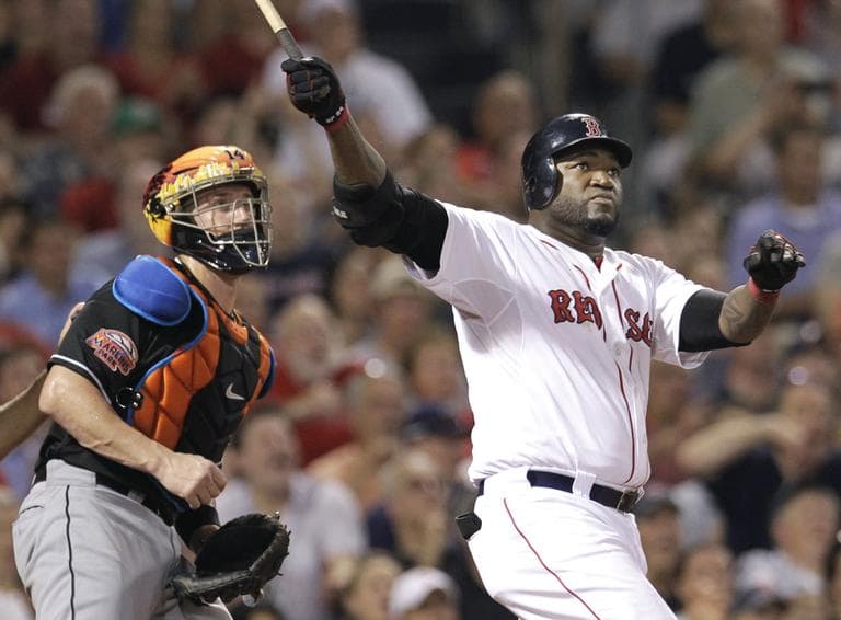 Boston Red Sox's David Ortiz watches a grand slam in a game earlier this month against the Miami Marlins. (AP)