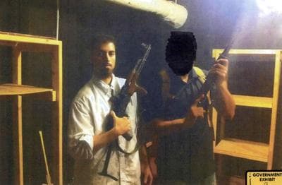 Rezwan Ferdaus, left, in an image submitted by prosecutors as a government exhibit during an earlier detention hearing (U.S. Attorney)