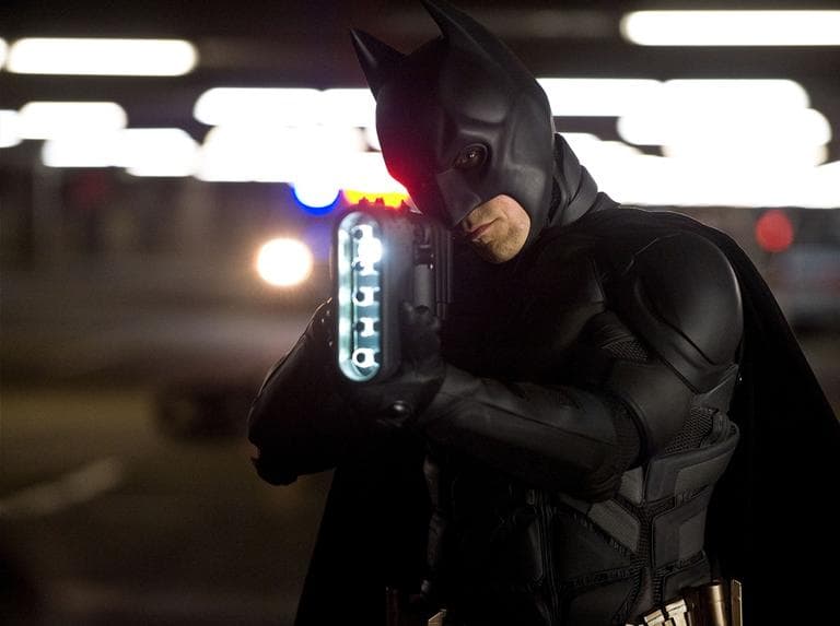 Christian Bale as Batman in a scene from the action thriller "The Dark Knight Rises." (AP/Warner Bros. Pictures, Ron Phillips)