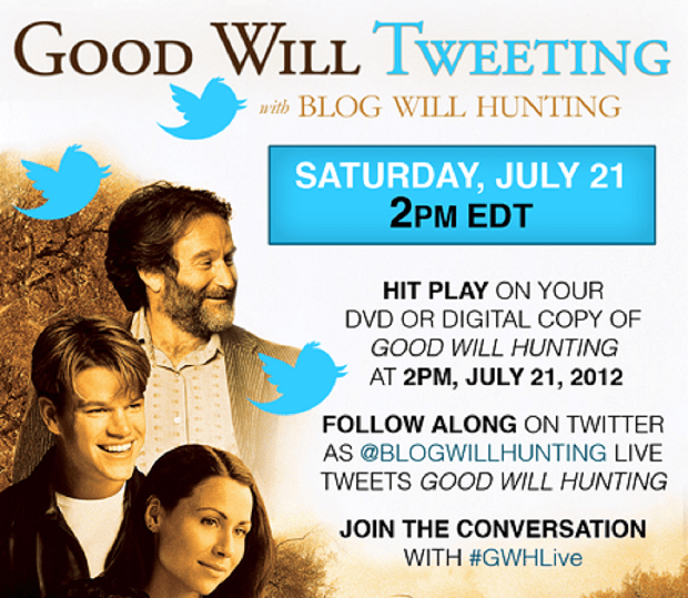On July 21, the website BlogWillHunting.com hosted a live-tweet of "Good Will Hunting." (Blogwillhunting.com)