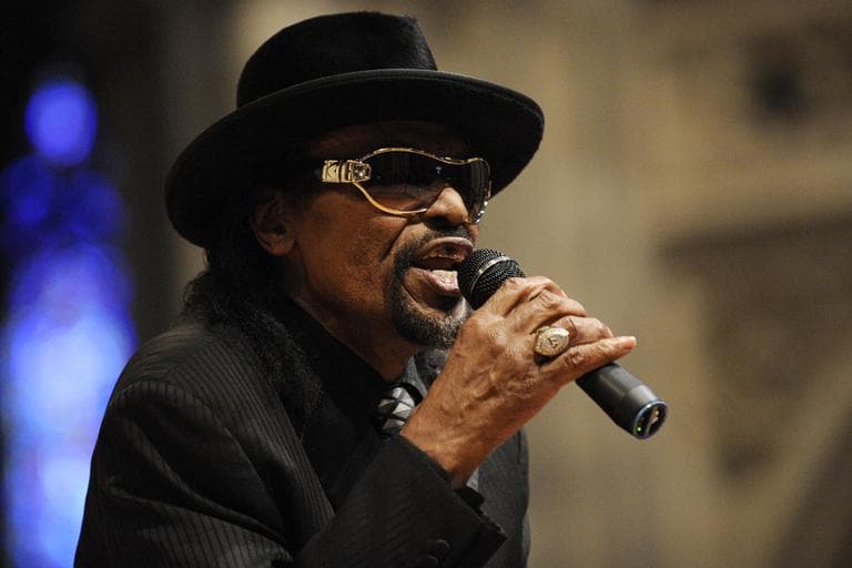 In this Jan. 18, 2010 file photo, master of ceremonies Chuck Brown speaks during a program to celebrate the legacy of the late Martin Luther King, Jr. at the Washington National Cathedral in Washington. Brown, who styled a unique brand of funk music as a singer, guitarist and songwriter known as the "godfather of go-go," died Wednesday, May 16, 2012 after suffering from pneumonia. He was 75. (AP)