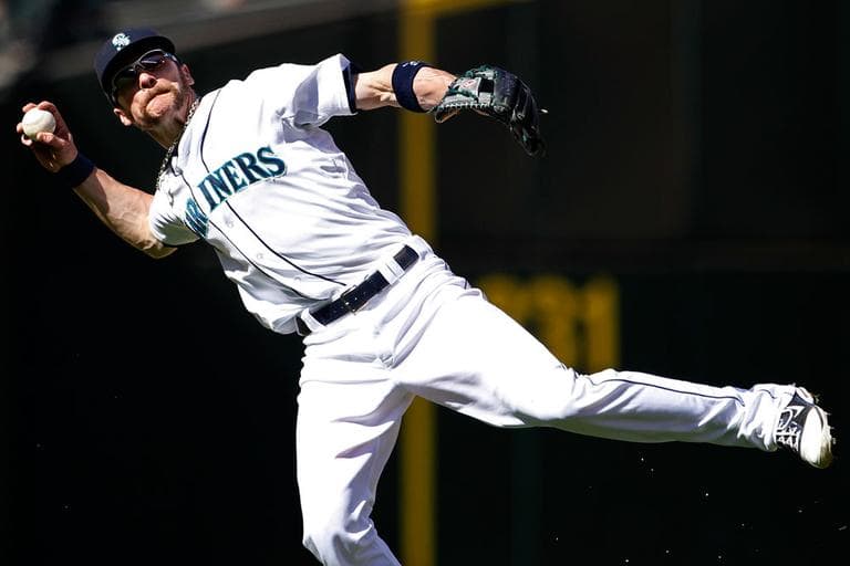 Seattle Mariners shortstop Brendan Ryan throws to first on a ground ball from Boston Red Sox's Ryan Lavarnway in the seventh inning Monday in Seattle. Lavarnway was out on the play. (AP)