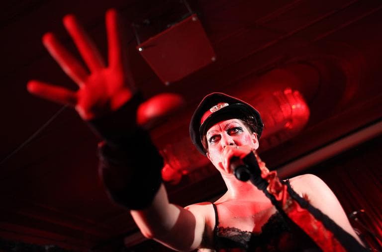 Amanda Palmer performs on stage with her new band Grand Theft Orchestra in Berlin in June, (AP)