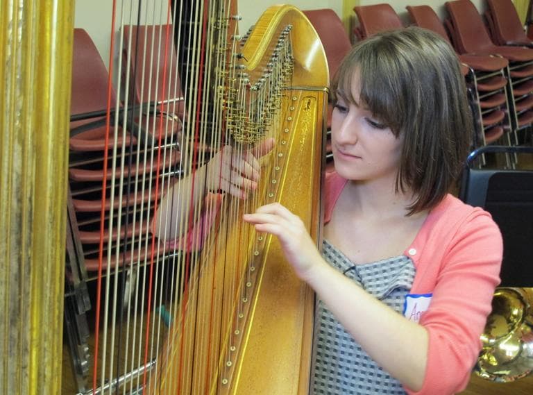 Ana DeLois, 16, has studied with Zander since she was 7-years-old and was a member of the NEC's youth orchestra for three years. (Andrea Shea/WBUR)