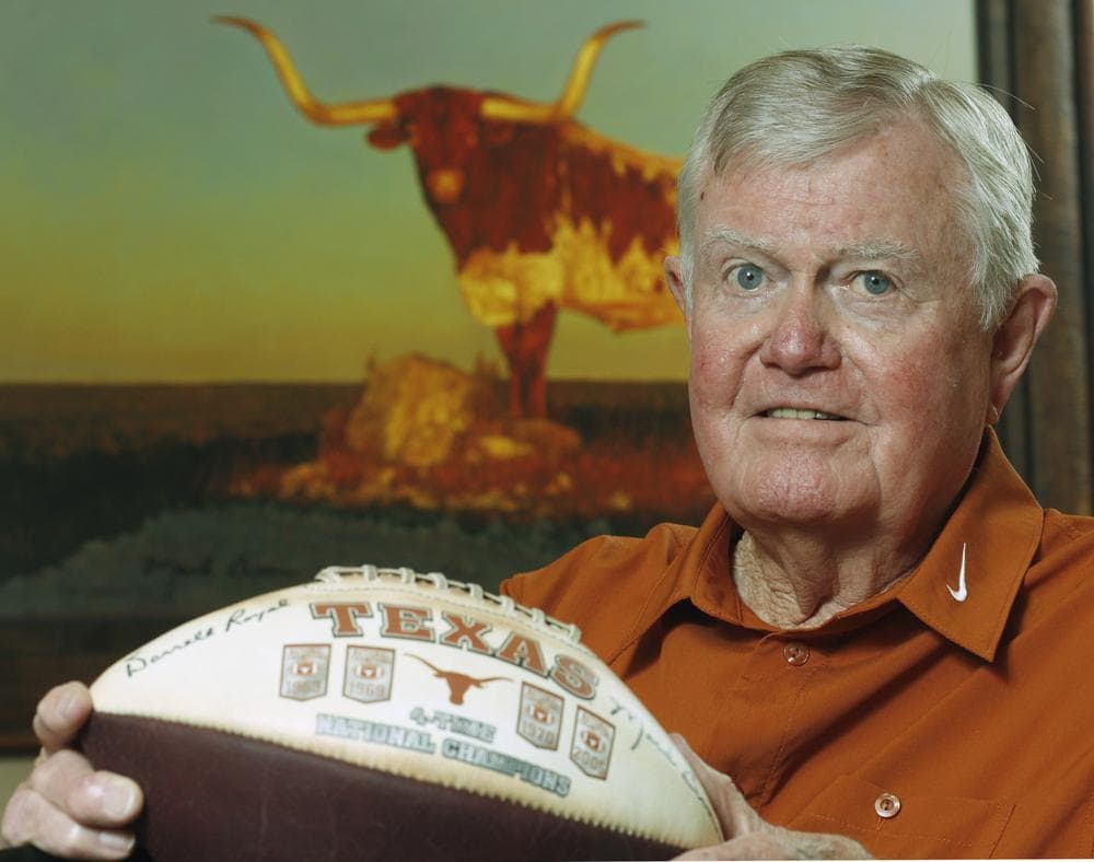 Former Texas head football coach Darrell Royal died on Wednesday at 88. He coached the Longhorns to 16 bowl appearances and three national championships. (Harry Cabluck/AP)