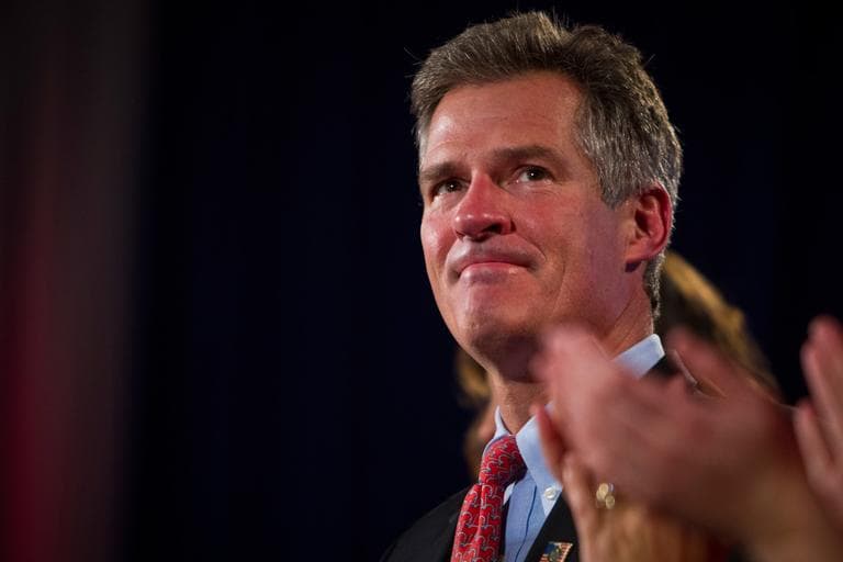 Sen. Scott Brown, during his Election Night concession speech. An early poll finds Brown would be in a strong position, should there be a special election to fill U.S. Sen. John Kerry’s seat. (Dominick Reuter for WBUR)