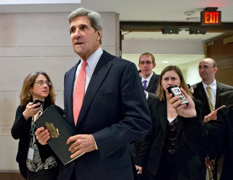 Some Massachusetts health care leaders worry about losing U.S. Sen. John Kerry, a strong advocate in Congress, if the senator is chosen for President Obama's Cabinet. (J. Scott Applewhite/AP, File)