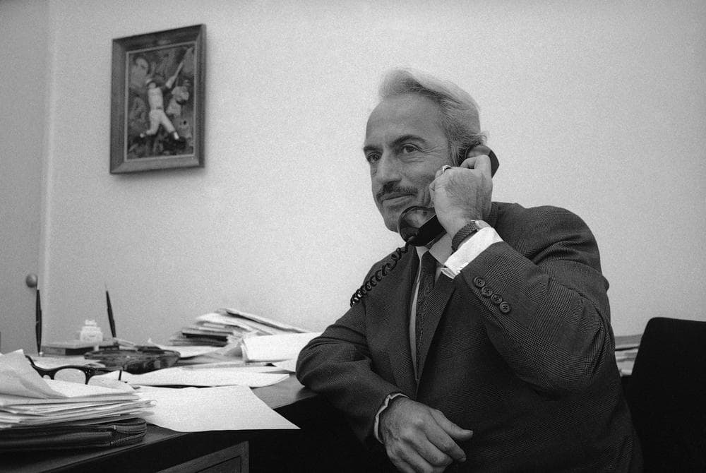 Marvin Miller, former MLB Players' Association leader, in his office in 1972. Miller died this week at age 95. (Marty Lederhandler/AP)