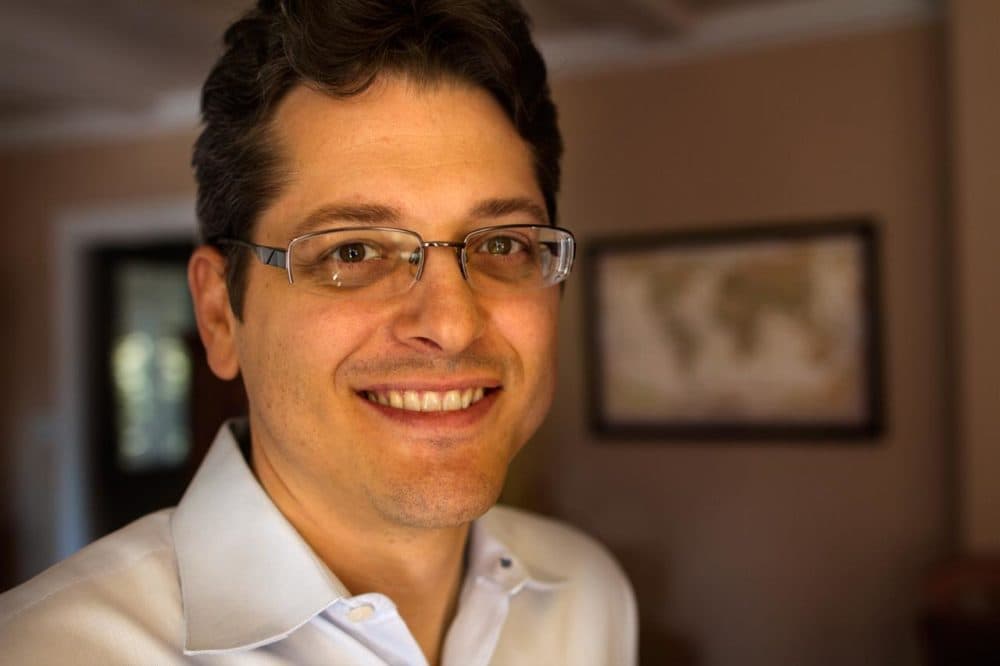 Russ Wilcox at his home in Natick (Jesse Costa/WBUR)