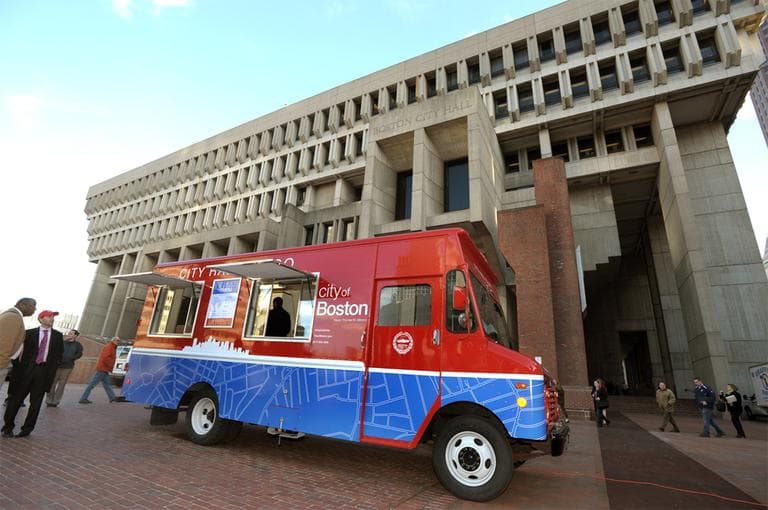 "City Hall To Go" truck on City Hall Plaza in Boston. (Courtesy of Isabel Leon, City of Boston)