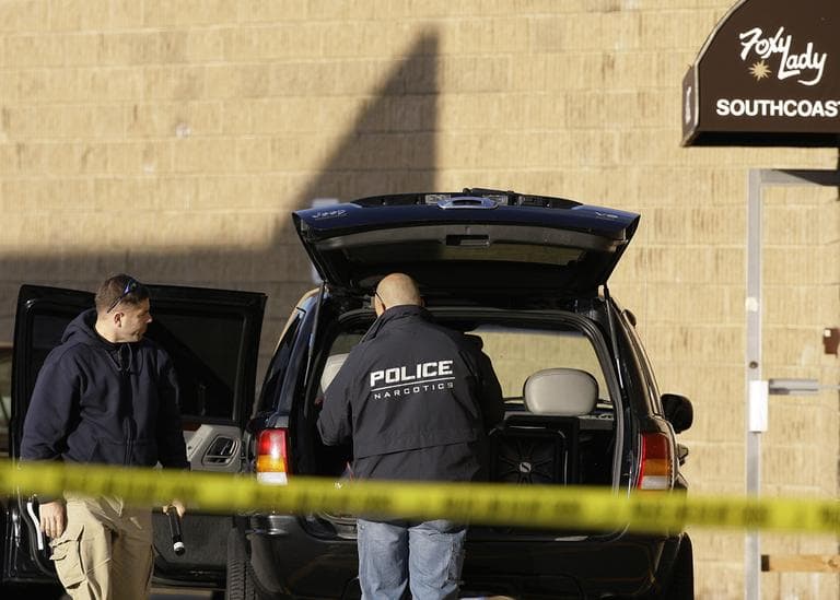 The Foxy Lady strip club in New Bedford was the location of an early morning shooting Tuesday, Dec. 12, 2006, which left three dead, including the shooter, and two police officers hospitalized with injuries. (Stephan Savoia/AP)