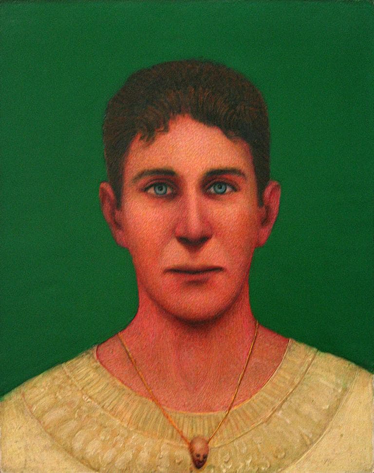 Gregory Gillespie, "Lady with Skull Necklace," 1996-1999 (Courtesy of Gallery Naga)