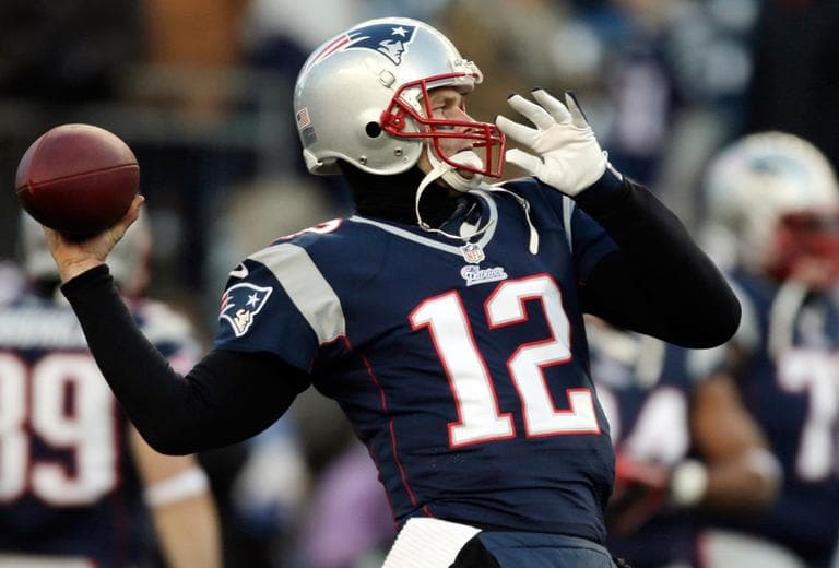 New England Patriots quarterback Tom Brady warms up before a game against the Miami Dolphins in Foxborough, Dec. 30, 2012. (Charles Krupa/AP)