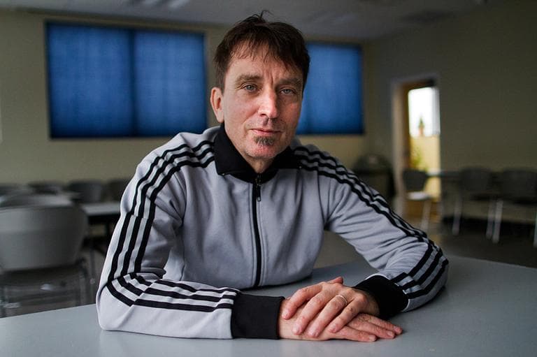 Nick Flynn's latest memoir is "The Reenactments." (Jesse Costa/WBUR)