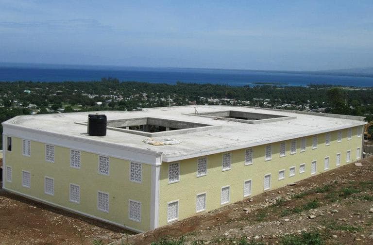 The newly constructed Be Like Brit orphanage in Grand Goave, Haiti, in the shape of a "B" (Courtesy Be Like Brit)