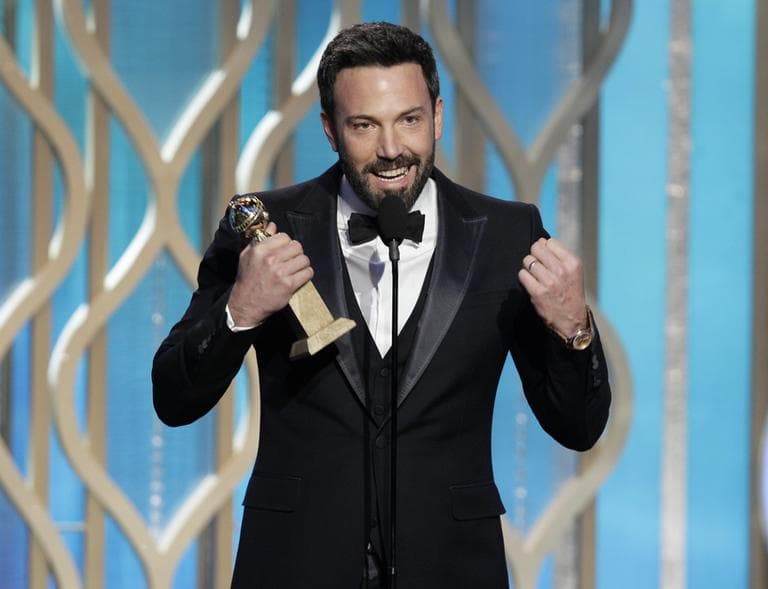 Ben Affleck with his award for best director for "Argo" during the 70th Annual Golden Globe Awards, Sunday in Beverly Hills, Calif. (Paul Drinkwater/NBC/AP)
