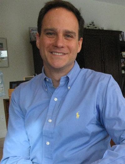 Rabbi Jonah Pesner in his home in Newton, Mass. (Fred Thys/WBUR)