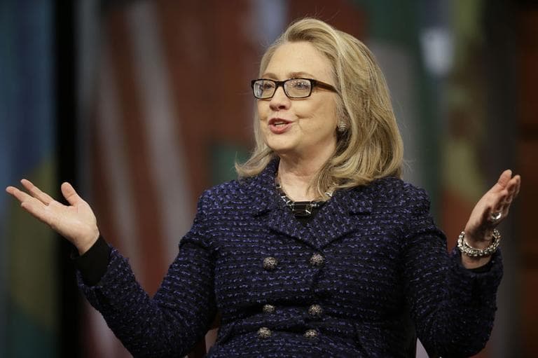 Secretary of State Hillary Rodham Clinton speaks during a Global Townterview at the Newseum in Washington, Tuesday, Jan. 29, 2013. (AP)
