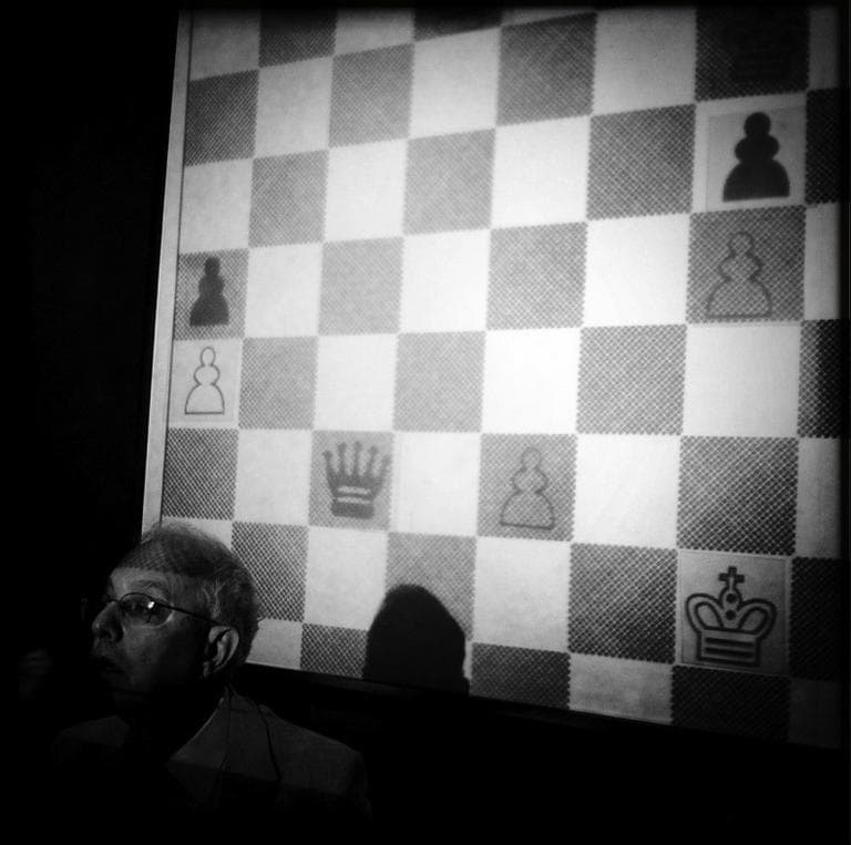 Gerald Peary in "Chess."  (Photo by Wiley Wiggins)