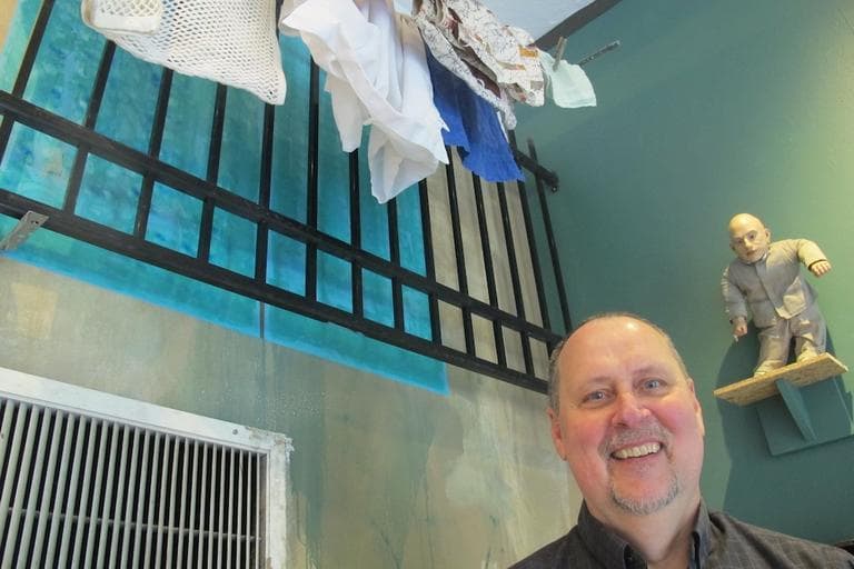 Artist Rob Rovenolt below drying clothes, a ubiquitous sight in Cuba.
