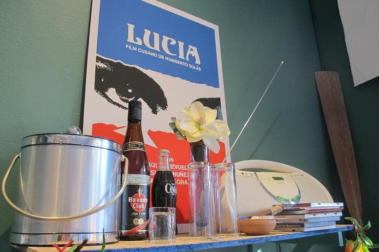 A bar in the Cuban man cave.