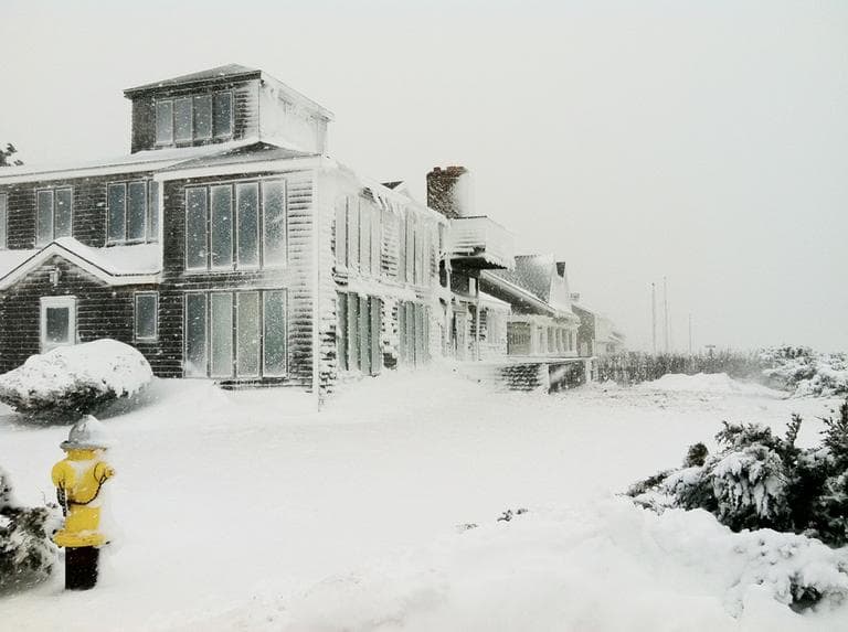 The coastal town of Scituate, Mass. on Saturday morning. (David Boeri/WBUR)