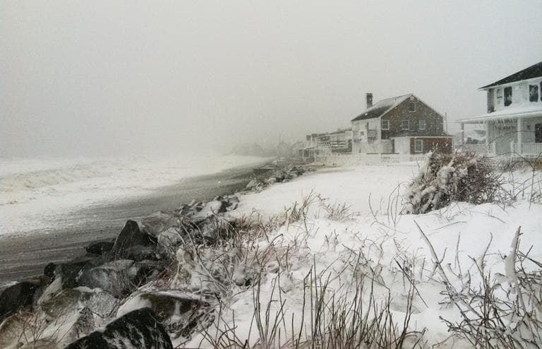 The coastal town of Scituate, Mass. on Saturday morning. (David Boeri/WBUR)