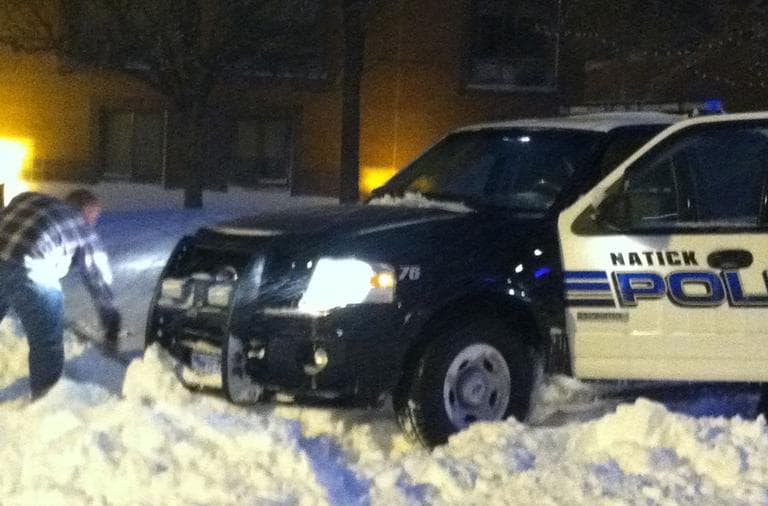Natick Police Car Stuck