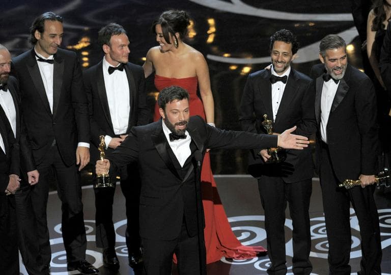 Director/producer Ben Affleck accepts the award for best picture for "Argo" during the Oscars at the Dolby Theatre on Sunday Feb. 24, 2013, in Los Angeles. (Chris Pizzello/Invision/AP)