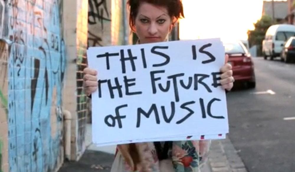 A screenshot of Amanda Palmer's pitch video from Kickstarter. (Kickstarter.com)