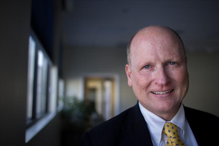 GOP senate candidate Dan Winslow at WBUR. (Joe Spurr/WBUR)