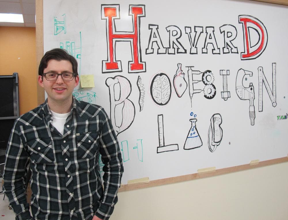 Harvard post-doctoral researcher Sam Kesner has applied for an NIH grant that could get cut as part of the sequestration process. (Curt Nickisch/WBUR)