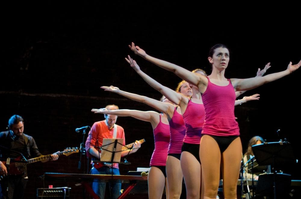 "Eyes That Say I Love You" performed by Mary Widow, Kimberly Mae, India Pearl, Kat Lee, Sophia Wasserman, Derek Van Wormer, Brendan Burns and Lainey Schootree at the Somerville Theatre. (Gonzalo Plaza)