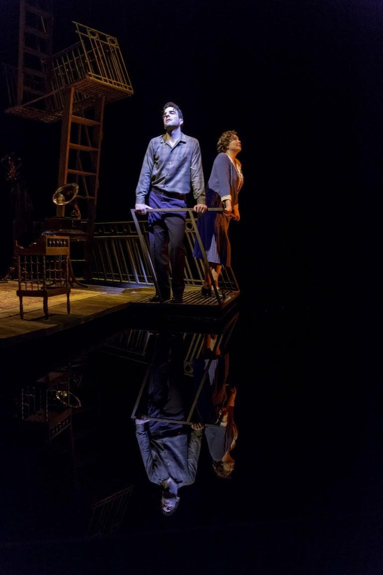 Zachary Quinto as Tom and Cherry Jones as Amanda Wingfield in "The Glass Menagerie." (Courtesy ART/Michael J. Lutch)