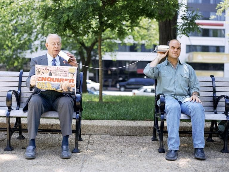 Carl Kasell and Peter Sagal of "Wait Wait...Don't Tell Me!" (Photo courtesy of NPR / Tony Nagelmann)