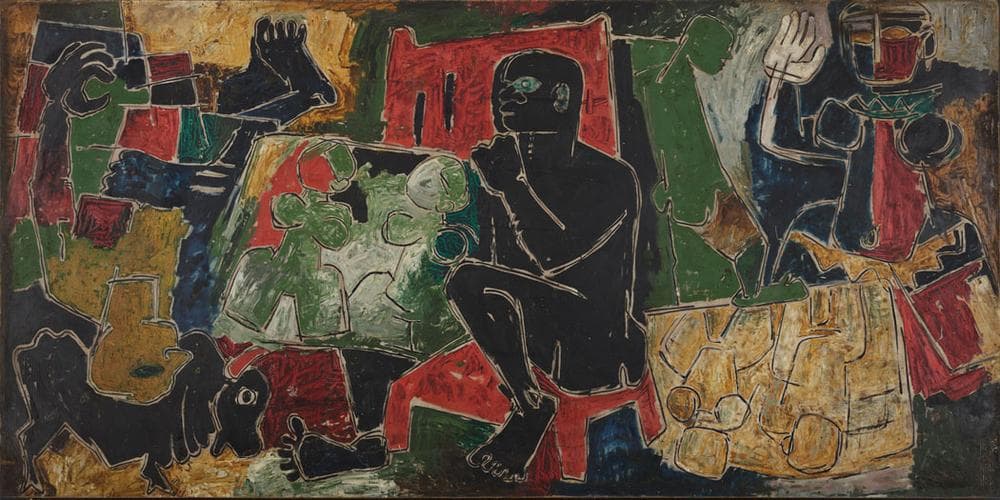 M.F. Husain "Man," 1951, oil on fiberboard. (Courtesy of Peabody Essex Museum)