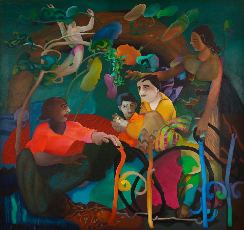 Ranbir Singh Kaleka, "Family - 1," 1983, oil on canvas.  (Courtesy of the Peabody Essex Museum)