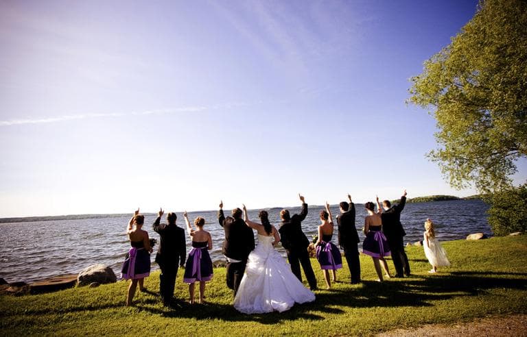 A wedding party is pictured on the south shore of Rice Lake, east of Toronto, in May 2010. (Stacey Wight/AP)