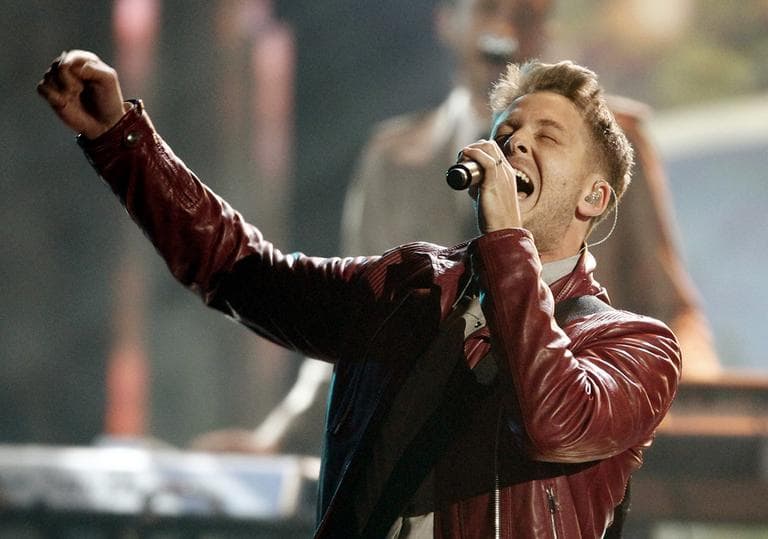 Ryan Tedder and the band OneRepublic perform at the 39th Annual American Music Awards on Sunday, Nov. 20, 2011 in Los Angeles. (Matt Sayles/AP)