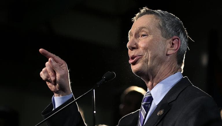 Rep. Stephen Lynch, D-Mass., points gestures while announcing his bid for the U.S. Senate seat vacated with the resignation of John Kerry at Ironworkers Local 7 in Boston, Thursday, Jan. 31, 2013. (AP Photo/Charles Krupa)