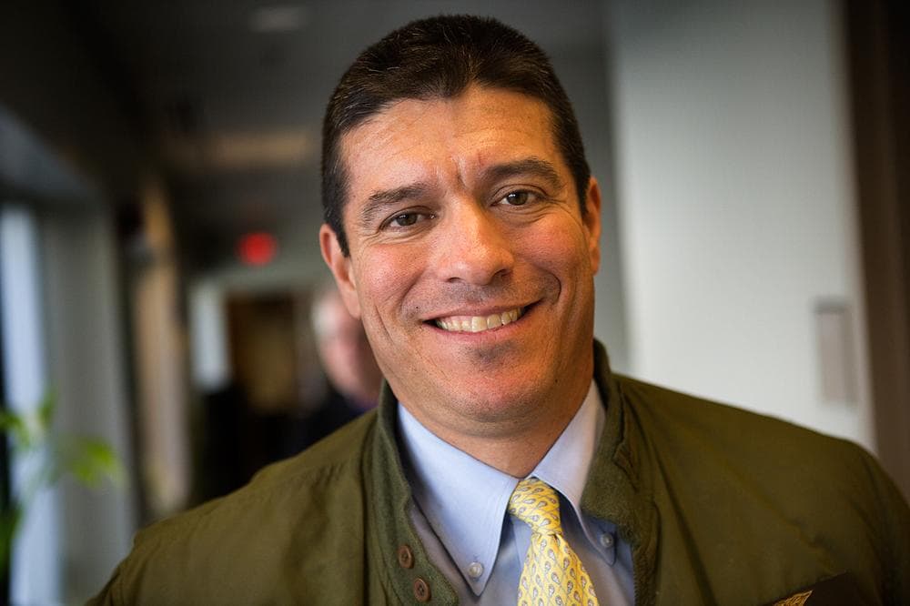 Gabriel Gomez at WBUR on Wednesday (Jesse Costa/WBUR)
