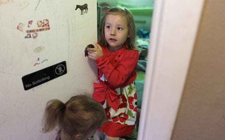 Coy Mathis, right, walks out of her bedroom, at her home in Fountain, Colo., Monday Feb. 25, 2013.  Coy has been diagnosed with Gender Identity Disorder. Biologically, Coy, 6, is a boy, but to his parents, three sisters and brother, family members and the world, Coy is a transgender girl.  (AP/Brennan Linsley)