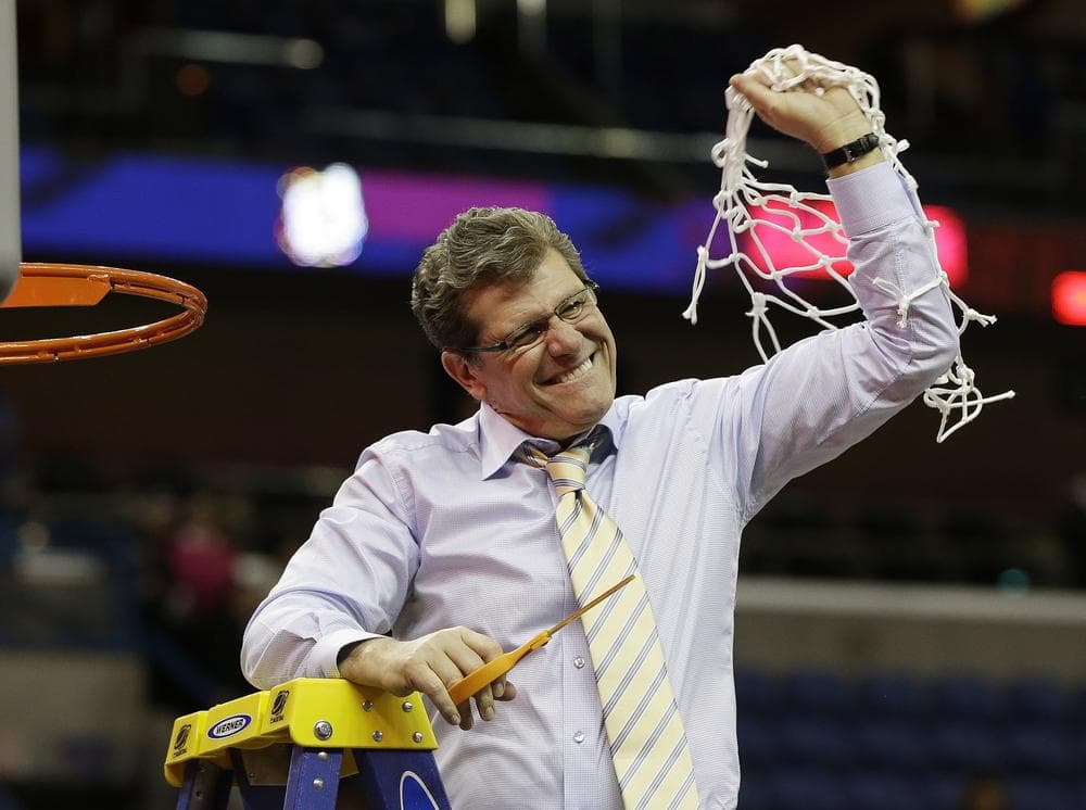 UConn coach Geno Auriemma led the Huskies to their eighth championship on Tuesday. (Dave Martin/AP)