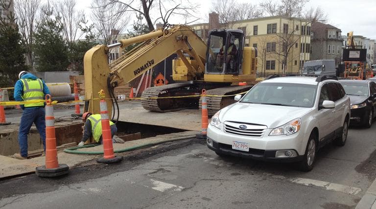 Construction on Western Avenue (Asma Khalid/WBUR)