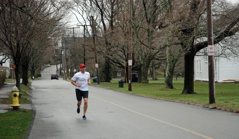 Outside of work, what I like to do the most is run,” says Republican candidate for U.S. Senate Gabriel Gomez. (Fred Thys/WBUR)